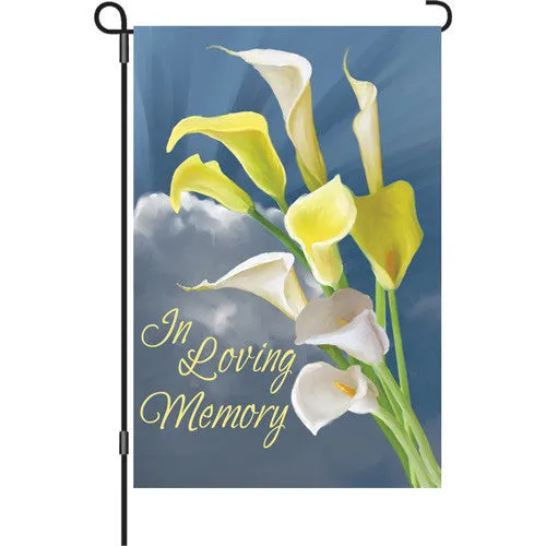 12 in. Funerary Garden Flag - In Loving Memory