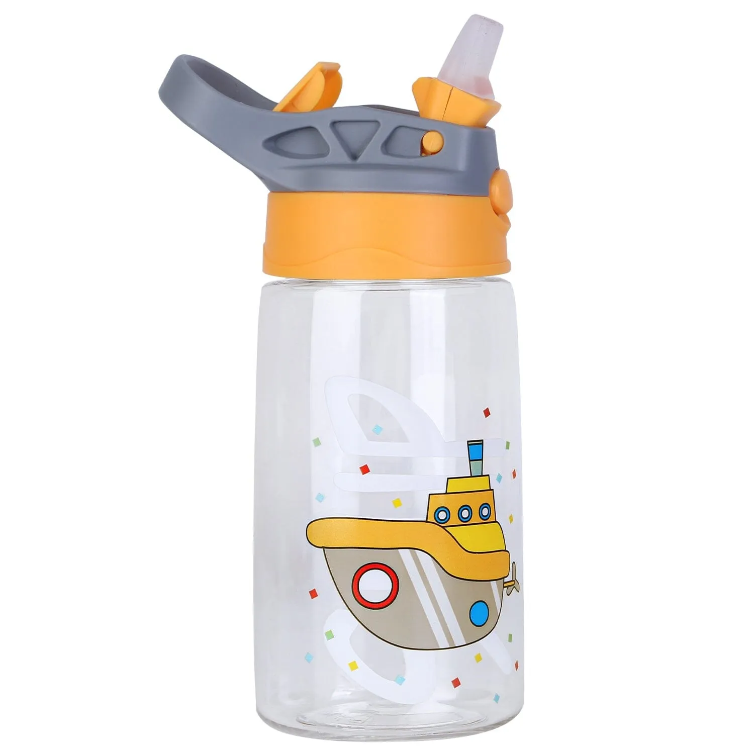 16.2oz Leak-proof Kids Water Bottle with Straw Push Button