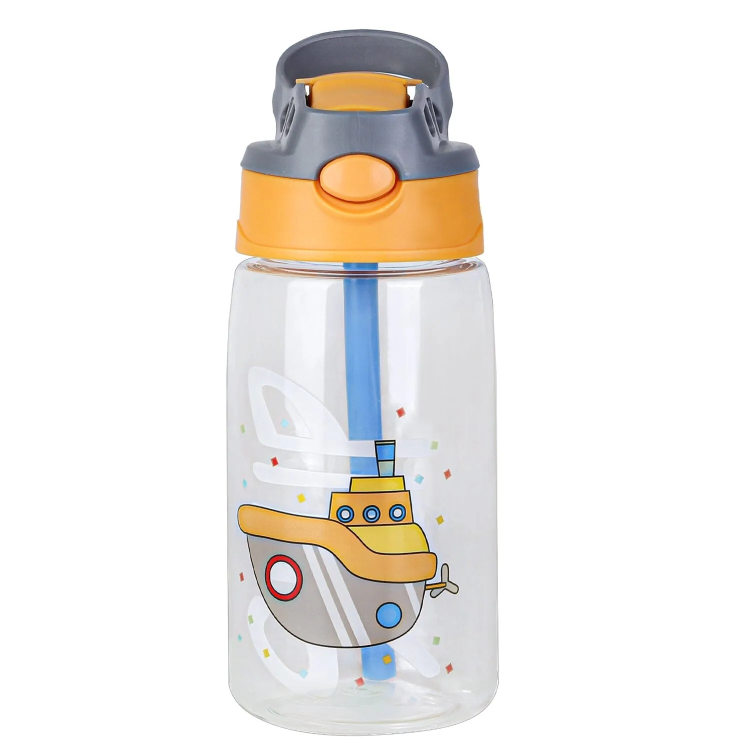 16.2oz Leak-proof Kids Water Bottle with Straw Push Button