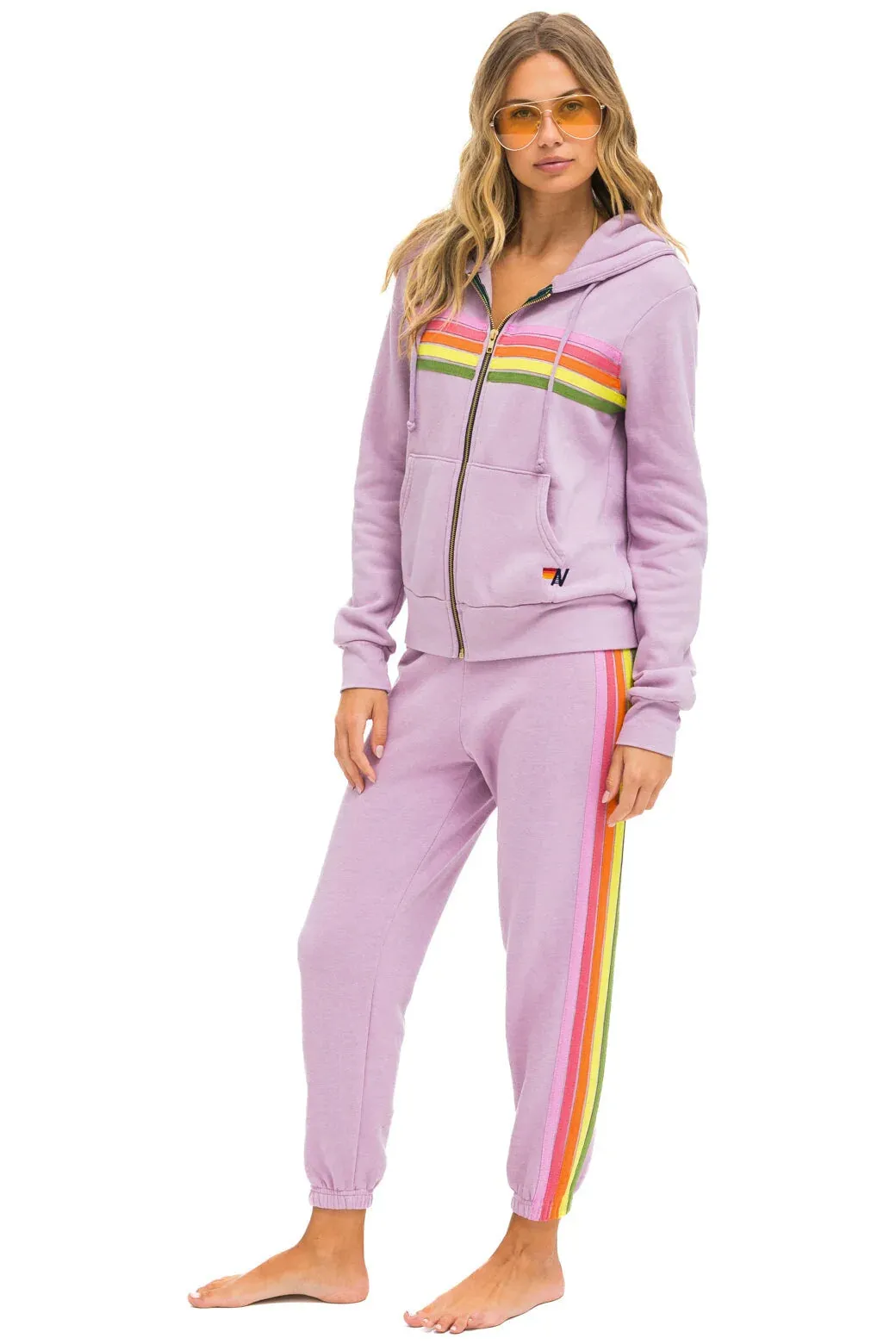 5 Stripe Sweatpants ~ Mauve / Pink / Green