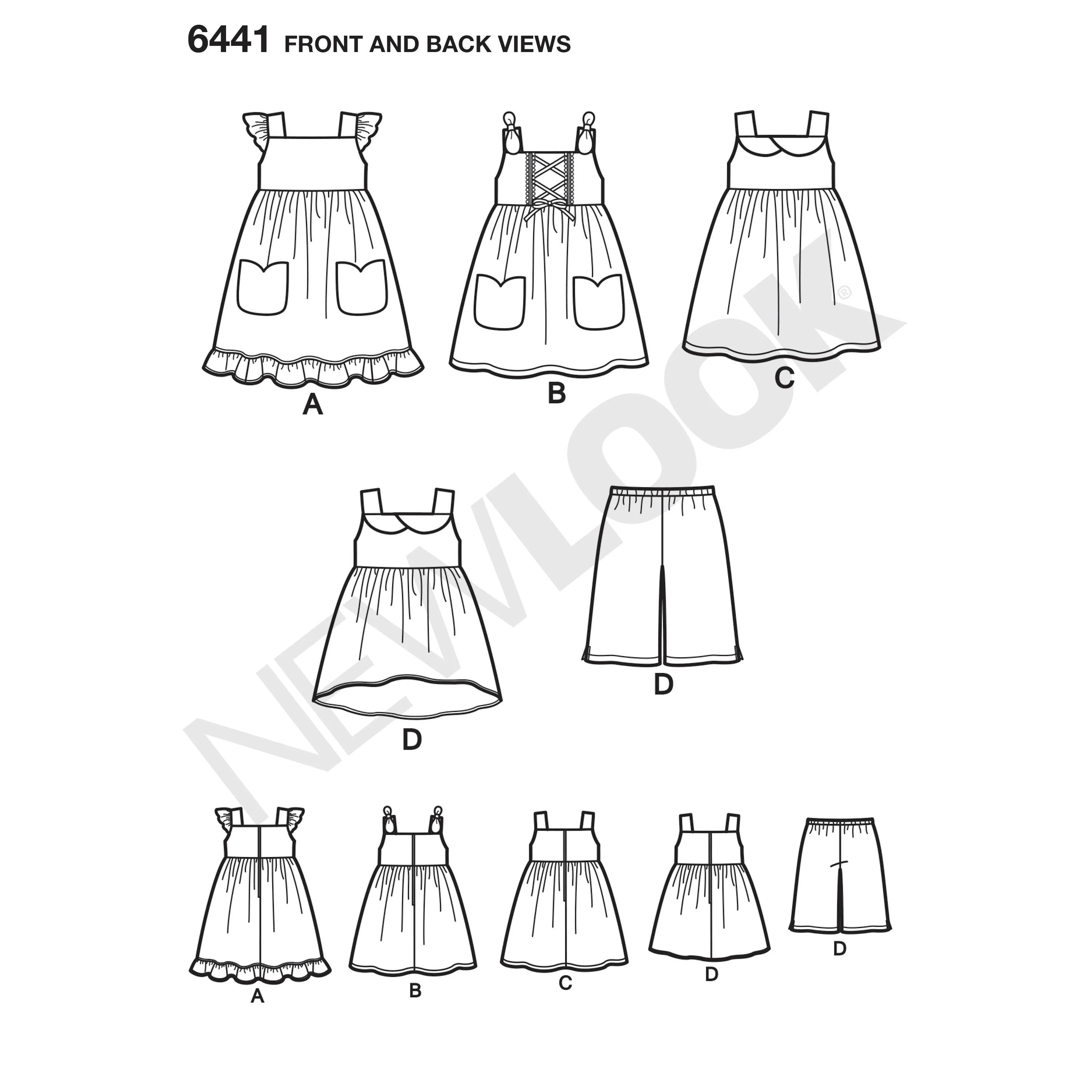 6441 Toddlers' Easy Dresses, Top and Cropped Pants