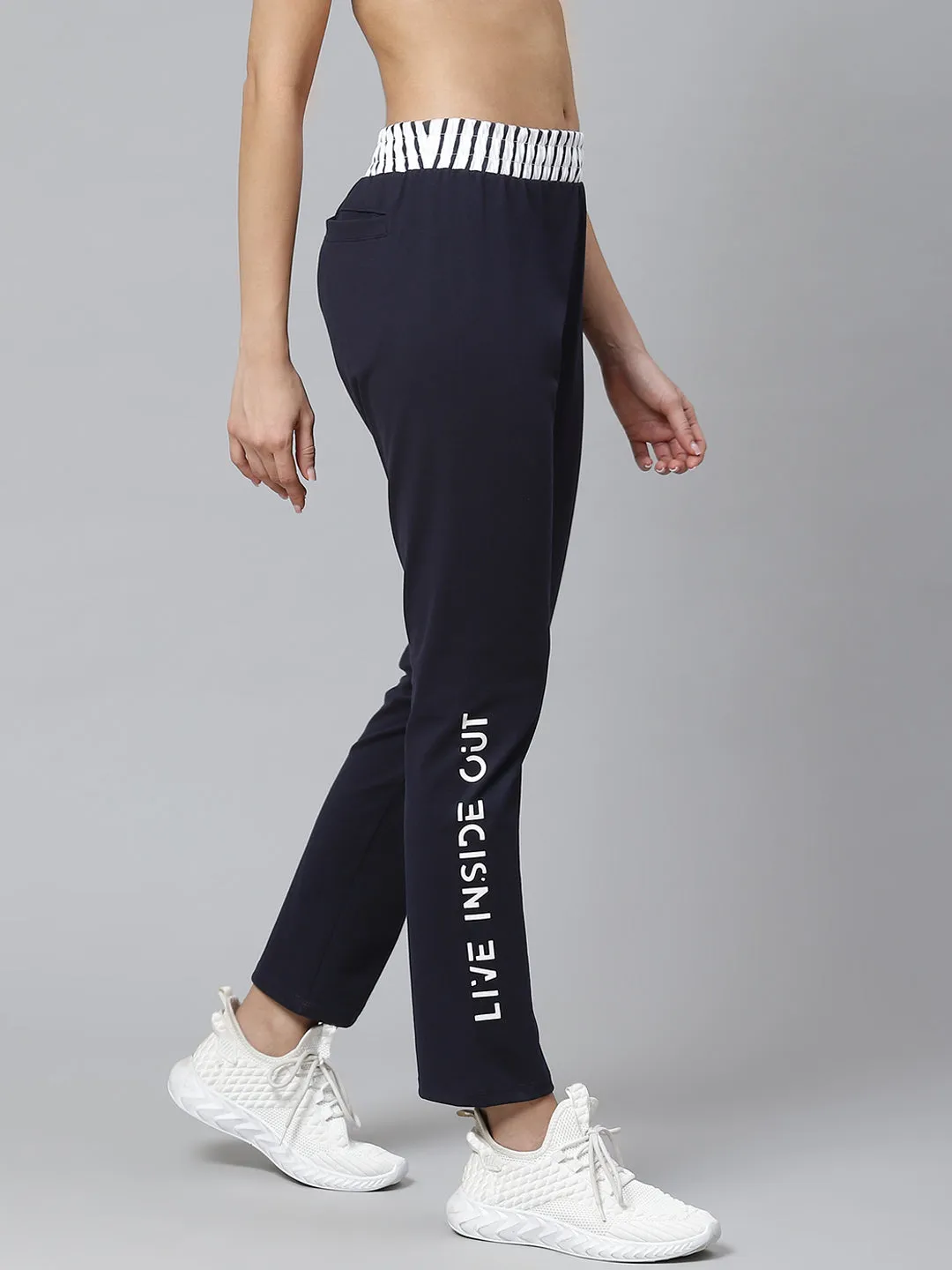 Alcis Women Navy Solid Training Track Pants