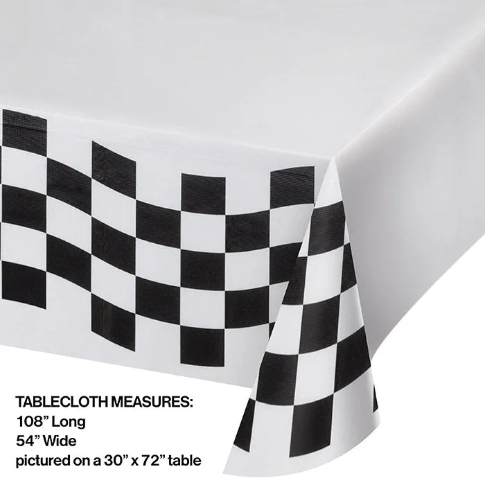 Bulk Black and White Check Paper Table Covers (12 per Case)