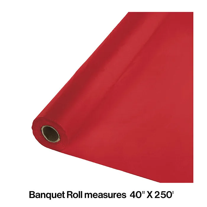 Bulk Classic Red Plastic Banquet Roll 250 ft by 40 inch