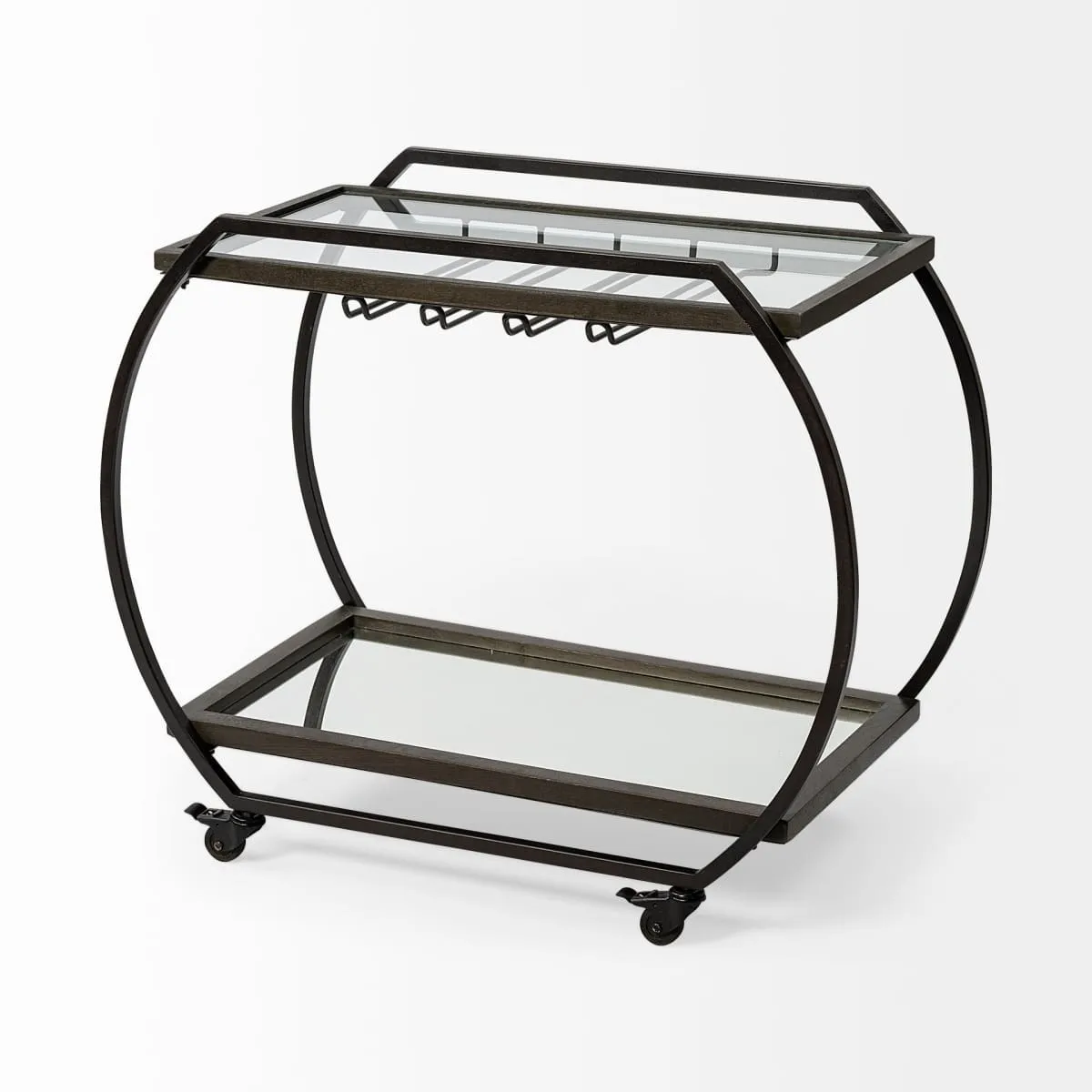 Chriselle Bar Cart Black Metal | Glass