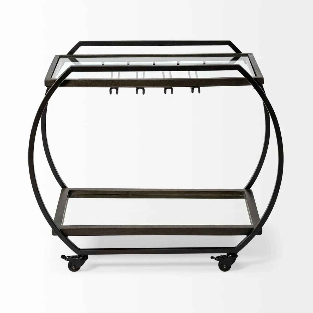 Chriselle Bar Cart Black Metal | Glass