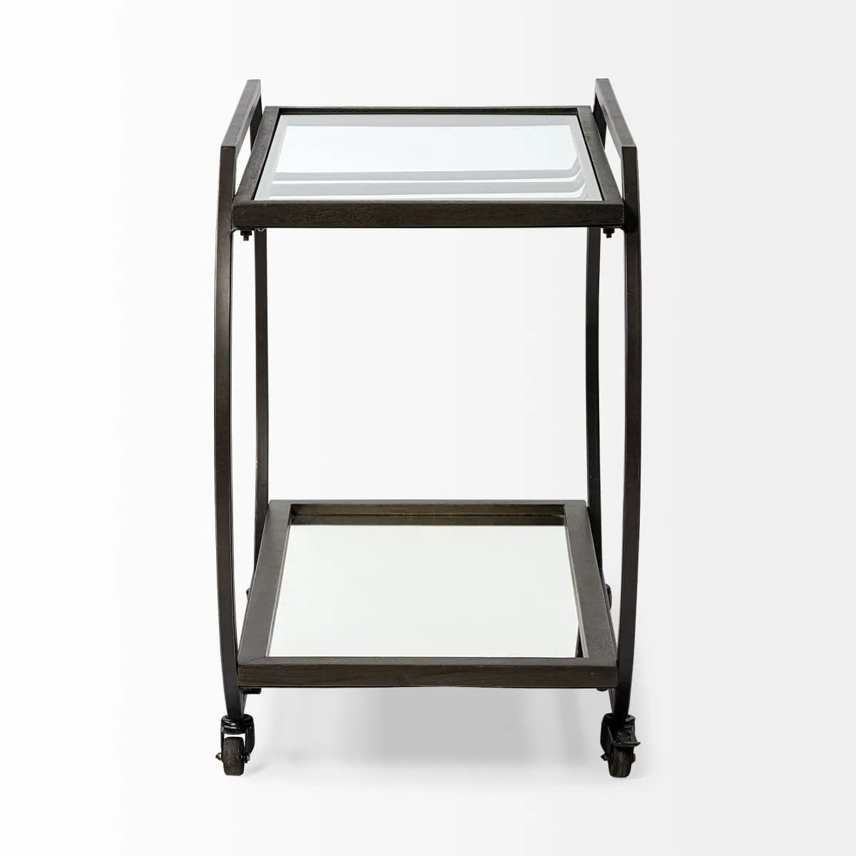 Chriselle Bar Cart Black Metal | Glass