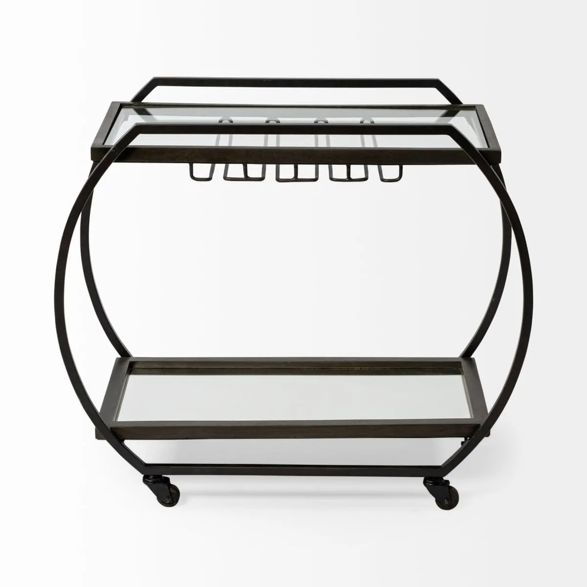 Chriselle Bar Cart Black Metal | Glass