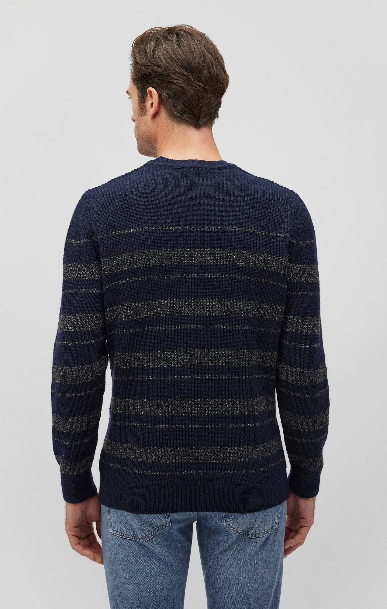 CREW NECK SWEATER IN TOTAL ECLIPSE