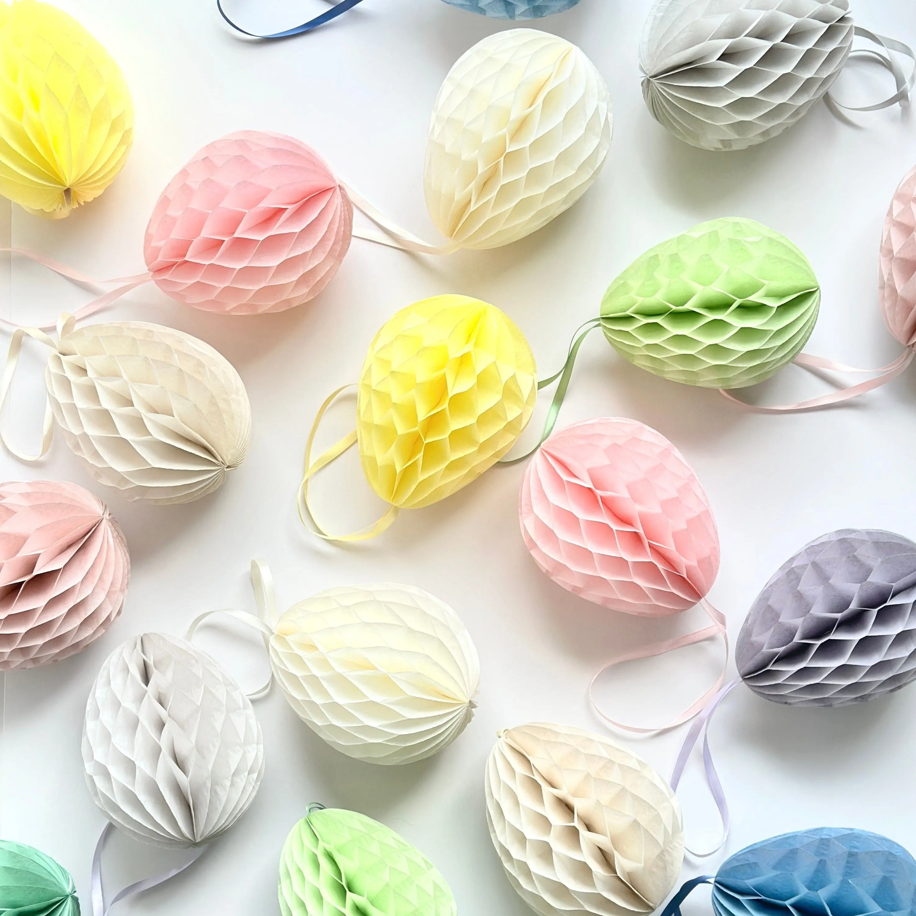 Easter decorations, Easter eggs decorations  | paper Easter decorations | honeycomb paper eggs