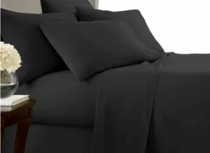 Egyptian Cotton 1500 Thread Count Solid Sheet Set King-Black