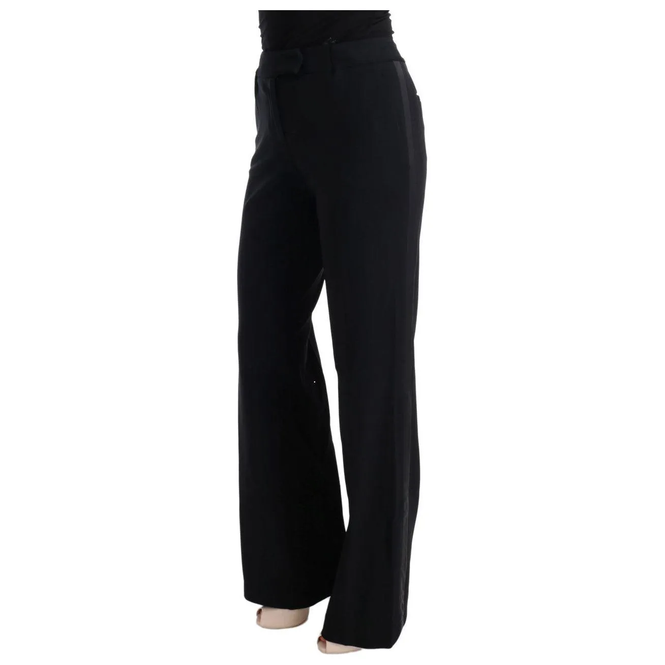 Ermanno Scervino Chic Black Bootcut Formal Pants