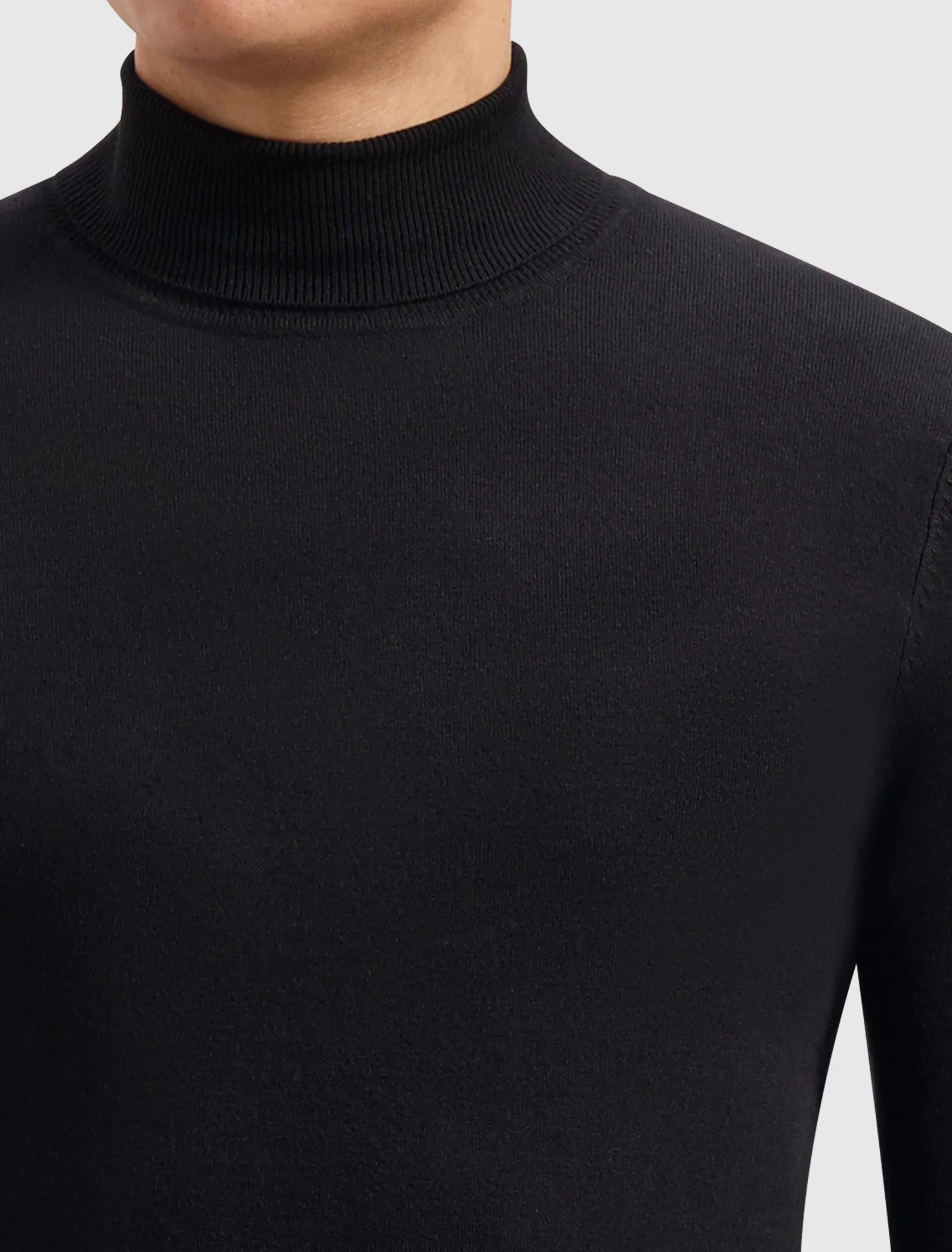 Essential Knitwear Turtleneck Sweater | Black