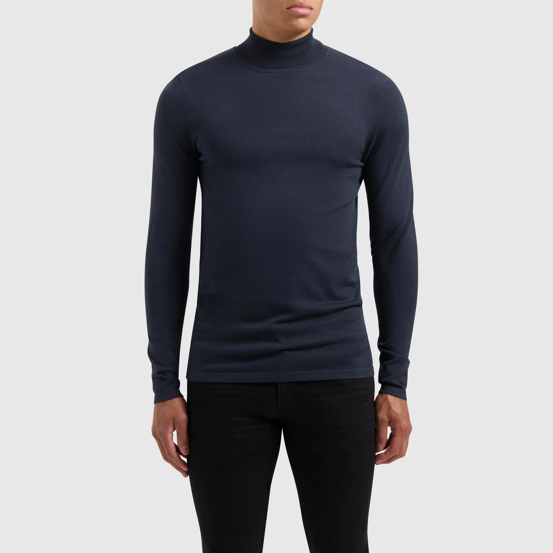 Essential Knitwear Turtleneck Sweater | Navy