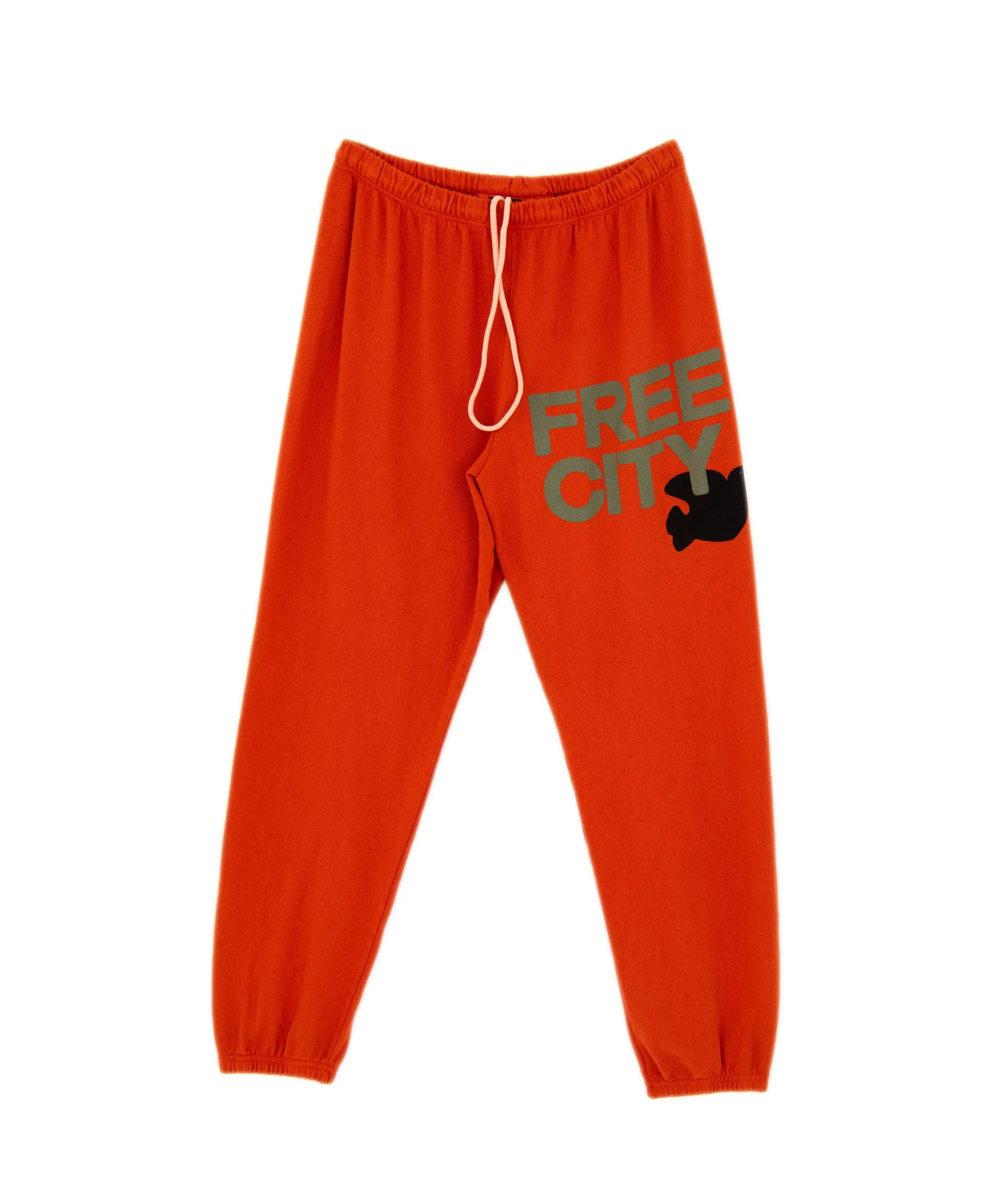 FREECITY Women Large Sweatpants Orange Machine