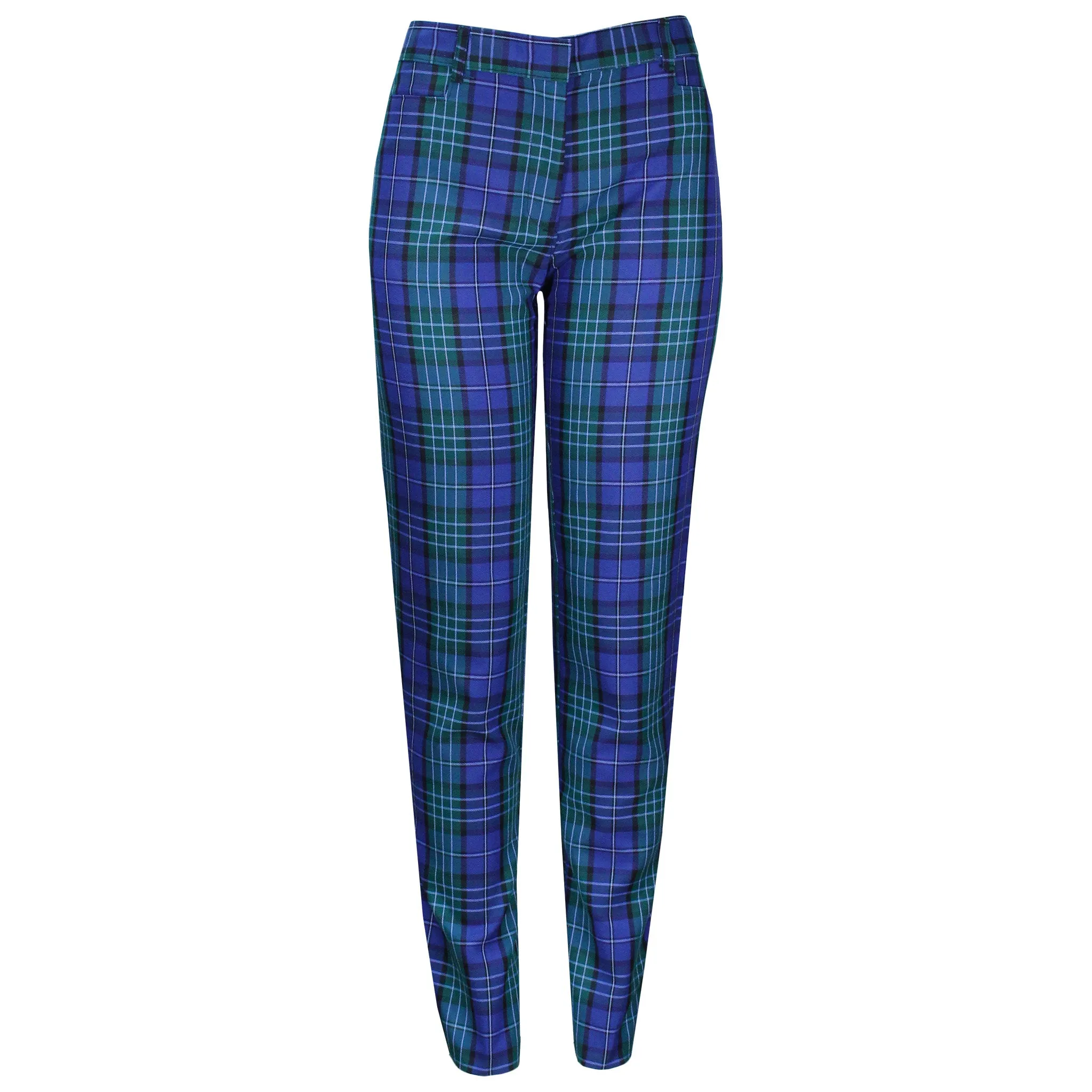 Girls Plus Size Green/Navy Plaid Pants