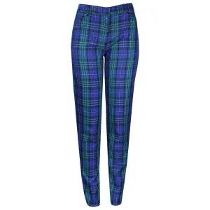 Girls Plus Size Green/Navy Plaid Pants