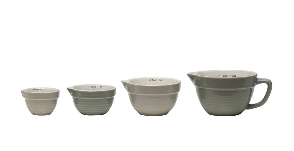 Gray Stoneware Batterbowl Measuring Cups