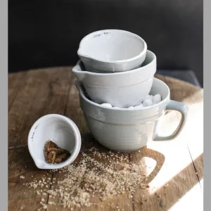 Gray Stoneware Batterbowl Measuring Cups