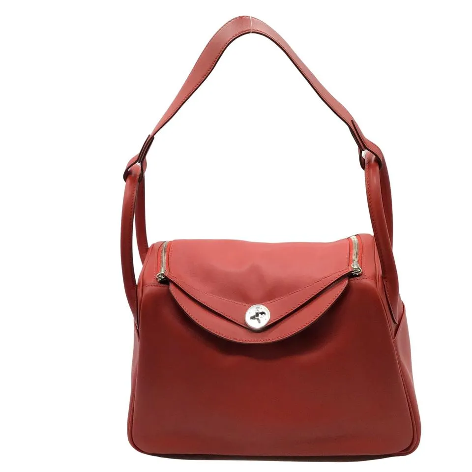 Hermès Lindy 2008 Rouge Togo Leather 30cm Shoulder Bag