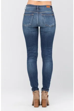 JB107 - CURVY SKINNY JEANS MID WASH