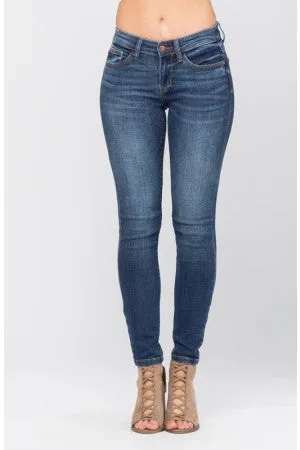 JB107 - CURVY SKINNY JEANS MID WASH