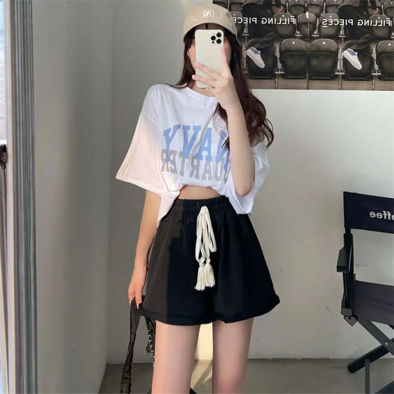 Look thin and tall! 2022 trendy summer high waist curly women's sports shorts