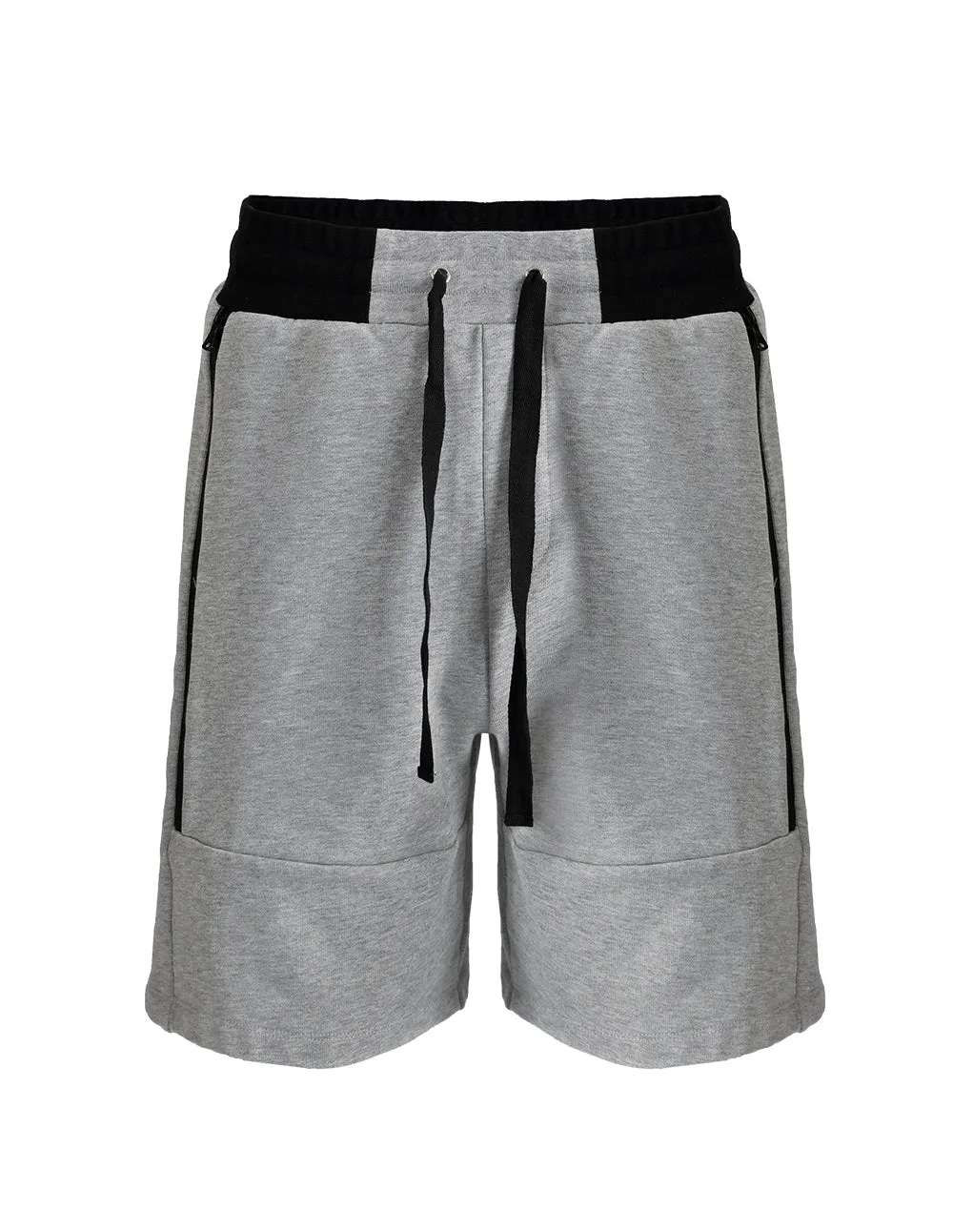 MARK FAST MEN OVERSIZE LIGHT GRAY CASUAL SPORTS SHORTS WITH WATERPROOF ZIPPER