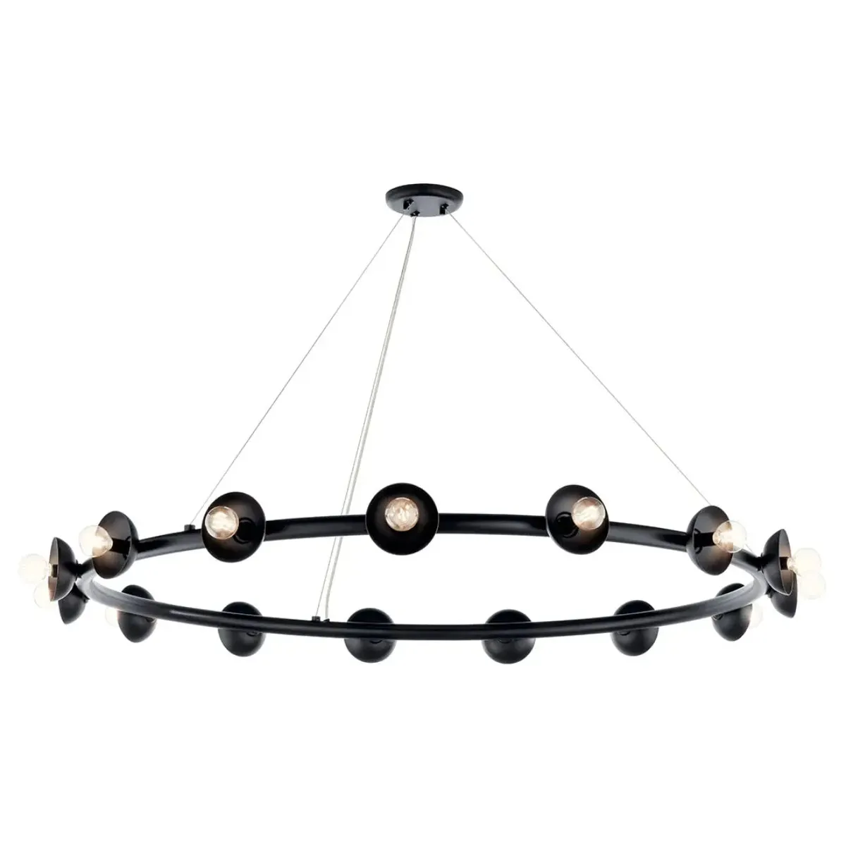 Palta 50" 15-Light Chandelier, Black Finish