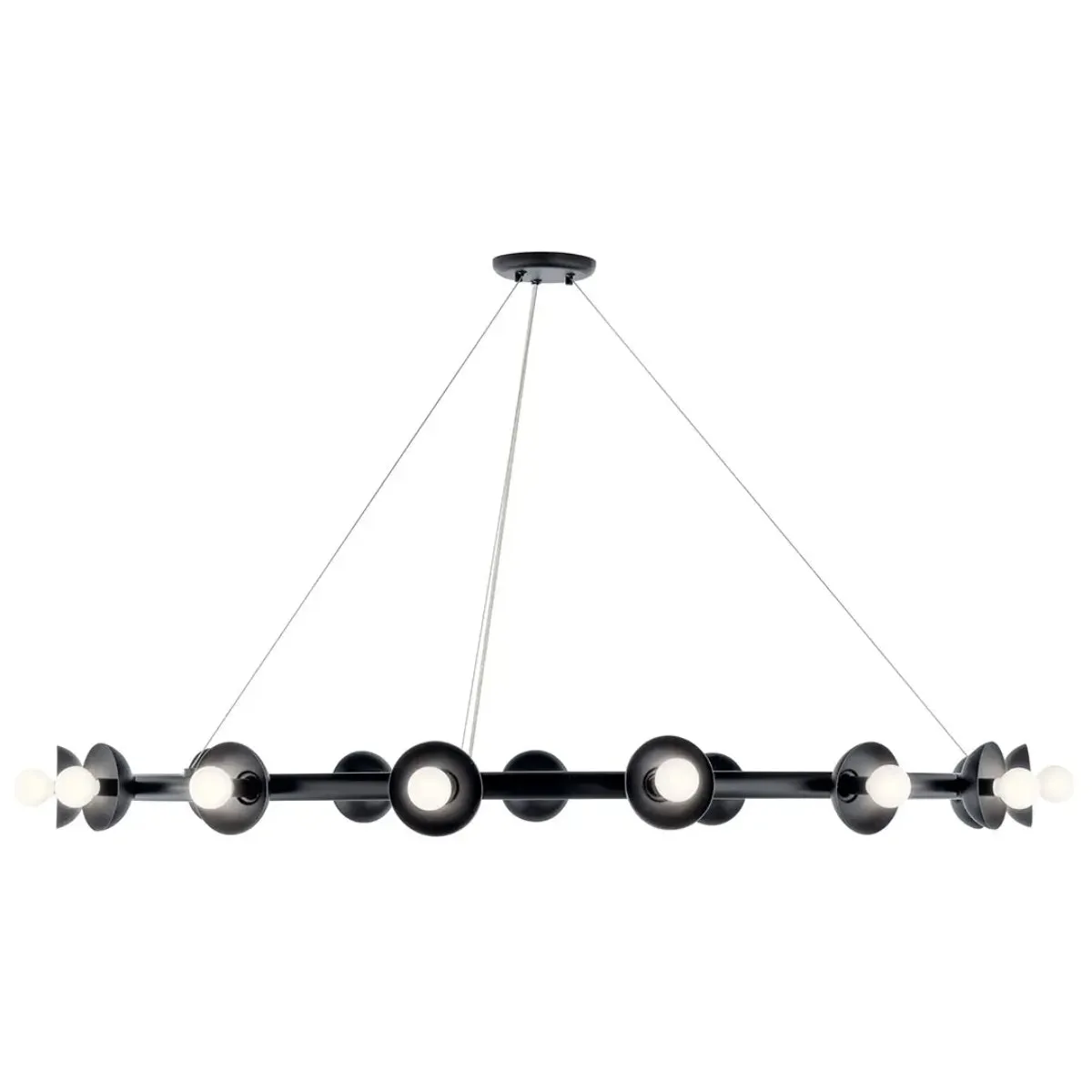 Palta 50" 15-Light Chandelier, Black Finish