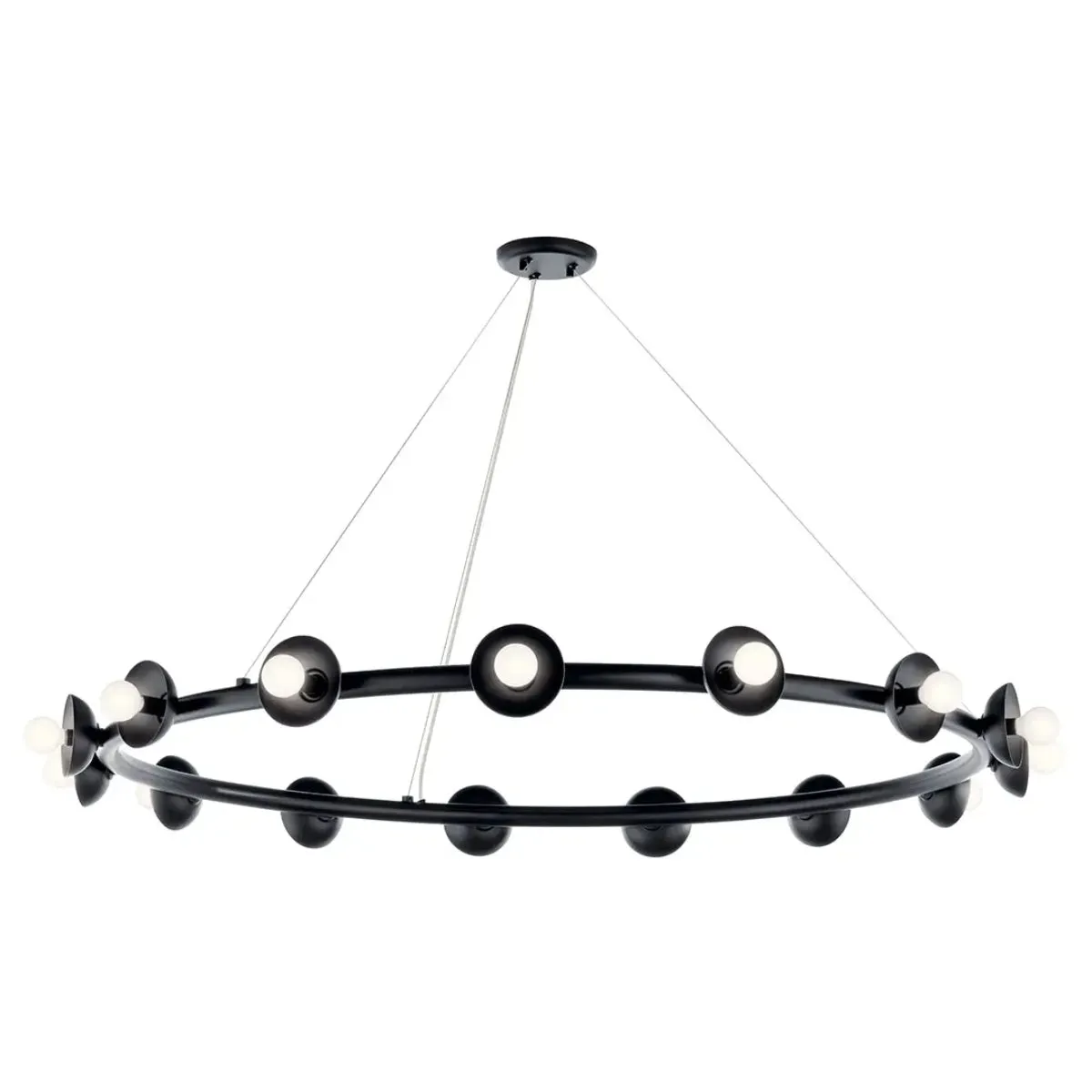 Palta 50" 15-Light Chandelier, Black Finish