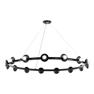 Palta 50" 15-Light Chandelier, Black Finish