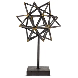 Rustic Metal Star Figurine on Stand