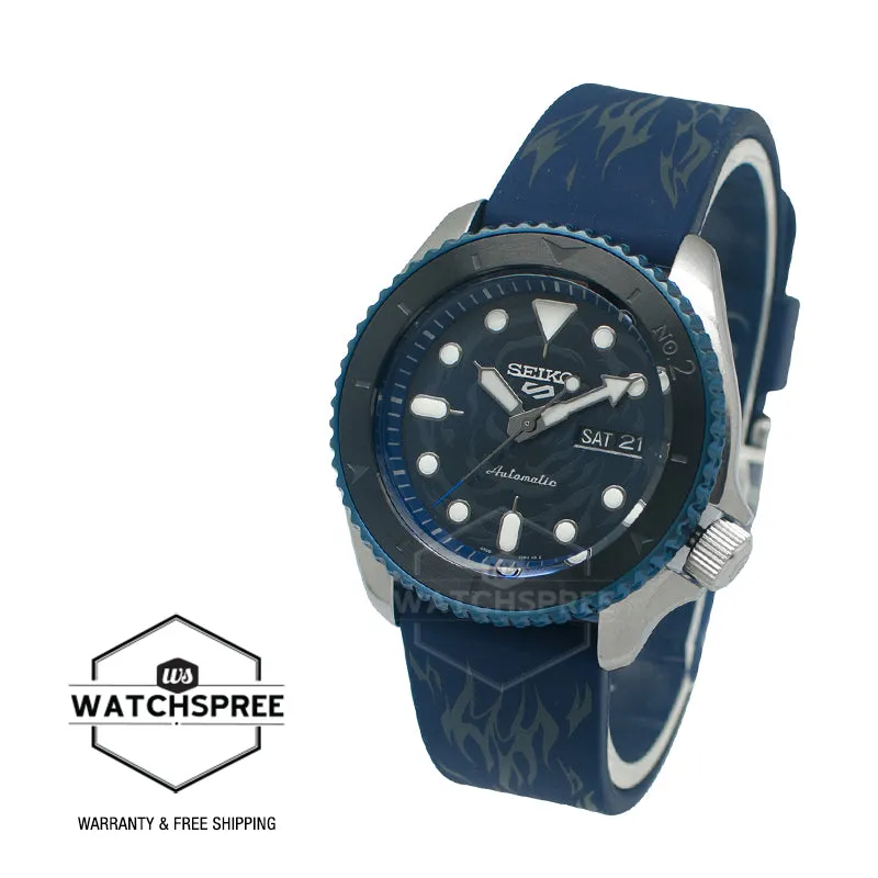 Seiko 5 Sports Automatic ONE PIECE Sabo Limited Edition Navy Blue Silicone Strap Watch SRPH71K1