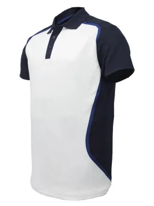 Sublimated Sports Golf Polo -White/Black/Navy